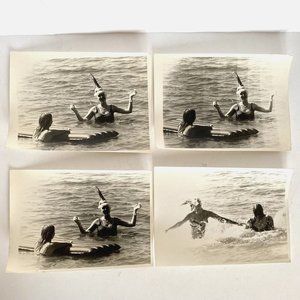 c1970 Original 5x7 Black White Photographs Ocean Play Steven Willhite Set of 4